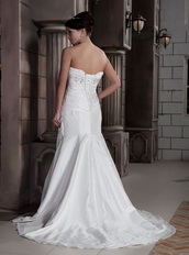 Destination Strapless A-line Silhouette Discount Wedding Dress For Sale Low Price