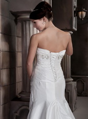 Destination Strapless A-line Silhouette Discount Wedding Dress For Sale Low Price