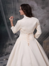 Chapel Train Champagne Winter Wedding Dress With Jacket Low Price