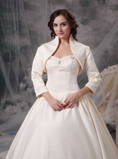 Chapel Train Champagne Winter Wedding Dress With Jacket Low Price