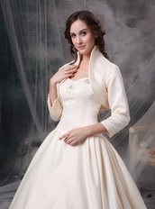 Chapel Train Champagne Winter Wedding Dress With Jacket Low Price