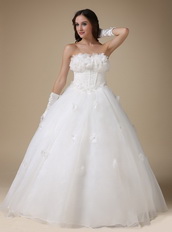 Simple Strapless Zipper Puffy Wedding Dress For You Low Price