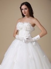 Simple Strapless Zipper Puffy Wedding Dress For You Low Price