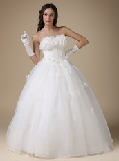 Simple Strapless Zipper Puffy Wedding Dress For You Low Price