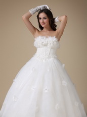 Simple Strapless Zipper Puffy Wedding Dress For You Low Price