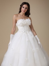 Simple Strapless Zipper Puffy Wedding Dress For You Low Price