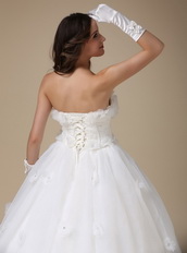 Simple Strapless Zipper Puffy Wedding Dress For You Low Price