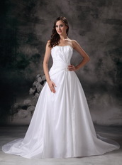 Strapless Sweetheart Puffy Bridal Dress With Chapel Train Low Price