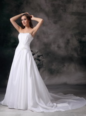 Strapless Sweetheart Puffy Bridal Dress With Chapel Train Low Price