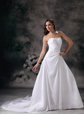 Strapless Sweetheart Puffy Bridal Dress With Chapel Train Low Price