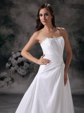 Strapless Sweetheart Puffy Bridal Dress With Chapel Train Low Price