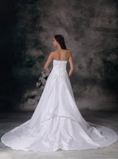 Strapless Sweetheart Puffy Bridal Dress With Chapel Train Low Price