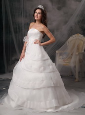 Affordable Long Puffy Wedding Dress With Handcrafted Flowers Low Price