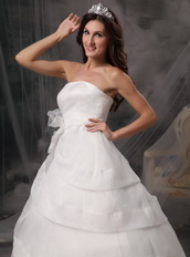 Affordable Long Puffy Wedding Dress With Handcrafted Flowers Low Price