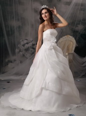 Affordable Long Puffy Wedding Dress With Handcrafted Flowers Low Price