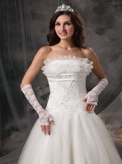 Exquisite Column Embroidery Wedding Dress With Lace Low Price