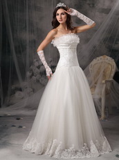 Exquisite Column Embroidery Wedding Dress With Lace Low Price