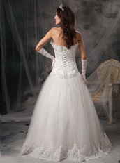 Exquisite Column Embroidery Wedding Dress With Lace Low Price