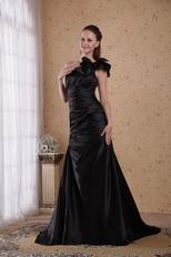 Modest One Shoulder New Style Black Evening Dress Los Angels