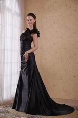 Modest One Shoulder New Style Black Evening Dress Los Angels