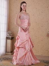 Baby Pink Floor Length Skirt Evening Gown For La