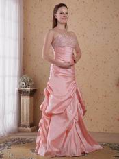 Baby Pink Floor Length Skirt Evening Gown For La