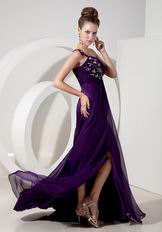 Discount One Shoulder Indigo Evening Dress Front Split