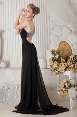 Cheap One Shoulder Floor Length Evening Party Black Dress