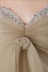 Custom Made Front Drap Champagne Dress To Evening Wear