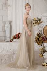 Custom Made Front Drap Champagne Dress To Evening Wear
