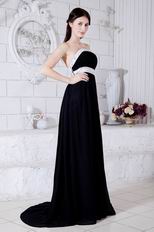 New Fashion Strapless A-line Black Chiffon Dress To Evening Simple