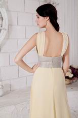 Straps Halter Yellow Formal Evening Dress For Juniors