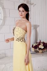 High Low Layers Skirt Yellow Chiffon Women Evening Dress