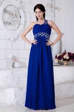 Inexpensive One Shoulder Royal Blue Evening Party Dress