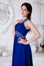 Inexpensive One Shoulder Royal Blue Evening Party Dress