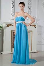 Best Seller Empire Waist Aqua Evening Dress Shop