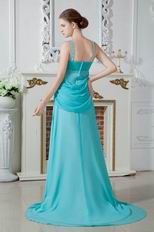 Wholesale Straps V-Neck Turquoise Blue Evening Dress