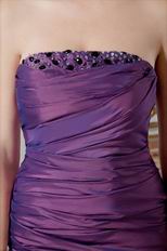 Affordable Strapless Corset Purple Taffeta Evening Dress Cheap