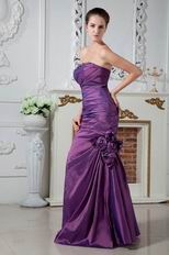 Affordable Strapless Corset Purple Taffeta Evening Dress Cheap