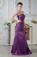 Affordable Strapless Corset Purple Taffeta Evening Dress Cheap