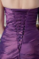 Affordable Strapless Corset Purple Taffeta Evening Dress Cheap