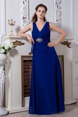 Affordable V-Neck Royal Blue Evening Formal Occasion Dress