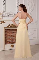 Cheap Sweetheart Yellow Chiffon Evening Party Dress