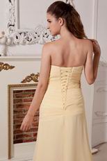 Cheap Sweetheart Yellow Chiffon Evening Party Dress