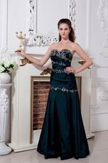 Moderst Appliques Sweetheart Dark Green Evening Dress