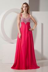 Cheap Spagetti Straps Rose Evening Dress For Sale