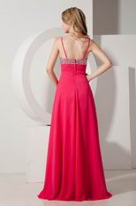 Cheap Spagetti Straps Rose Evening Dress For Sale