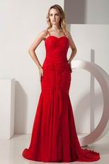 Discount Mermaid Formal Wine Red Evening Dress For Juniors