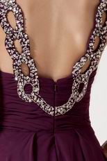 V Neck Purple Evening Party Dress For Cheap Price