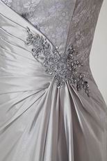 Best One Shoulder Silver Long Evening Dress With Applique